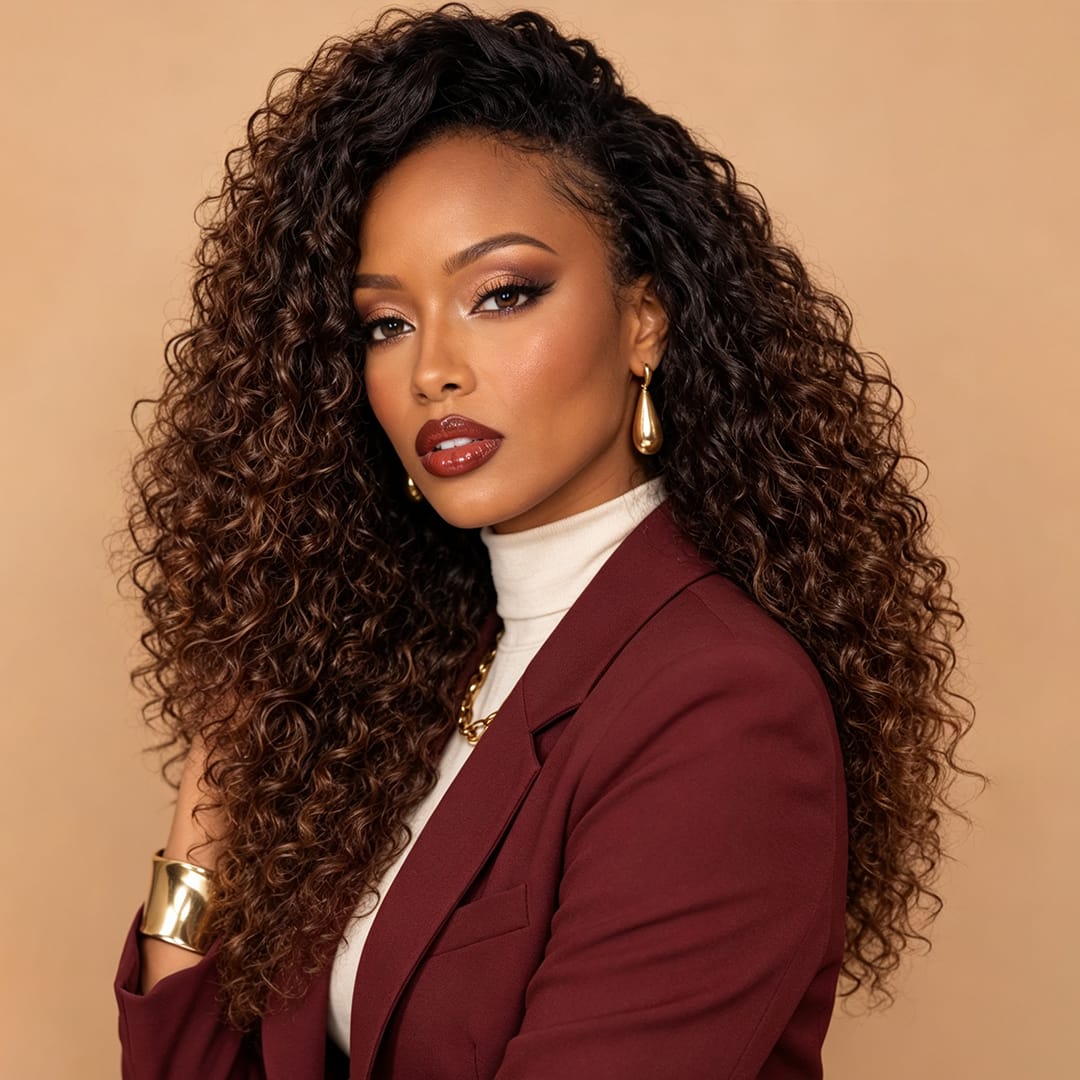 AILUXY 13x4 Lace Frontal 1bt4 curly Perruque vietnamienne de haute qualité