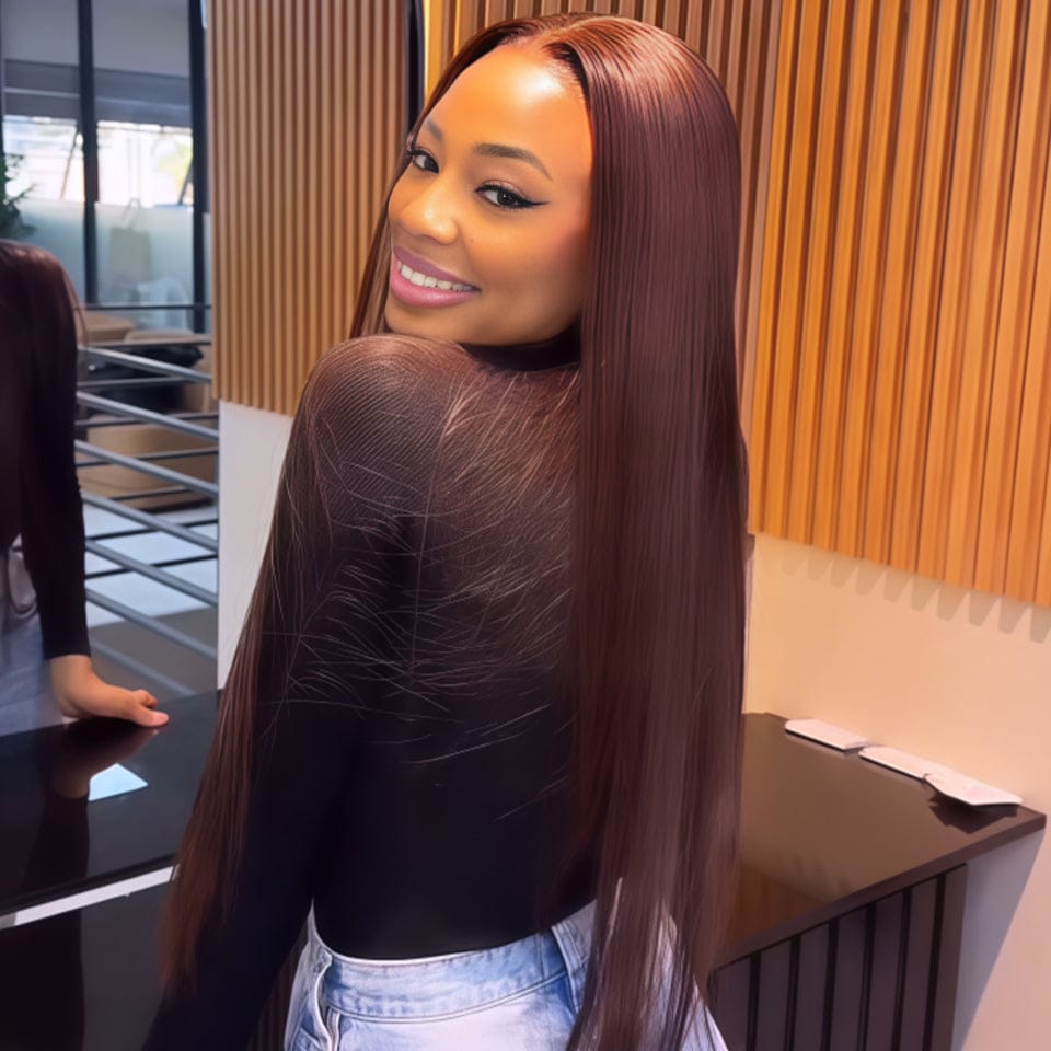 AILUXY 13x4 Lace Frontal #4 Lisse Perruque Court et Frisé Volume Maximum et Attitude