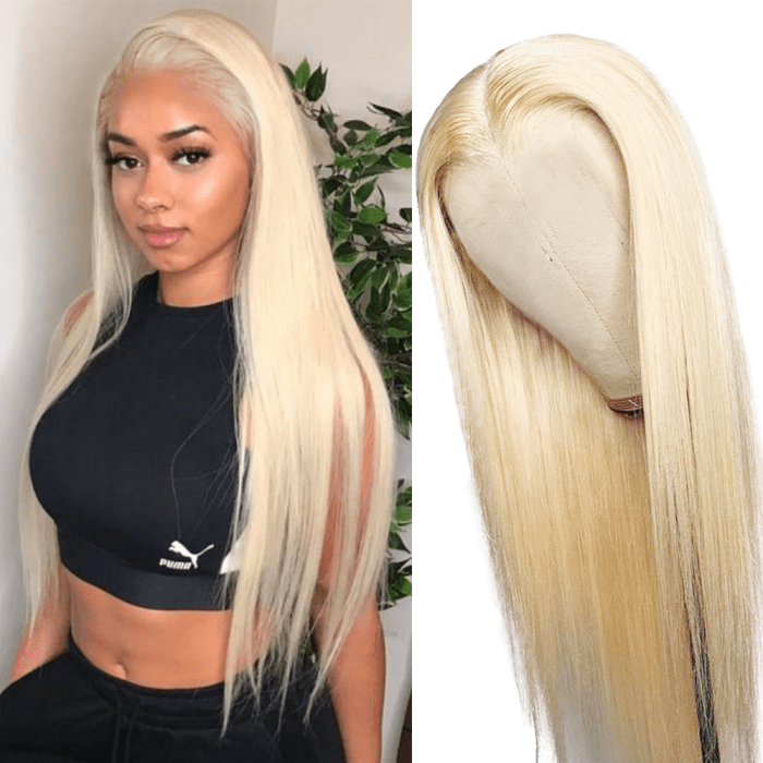 (en france)AILUXY 5x5 Lace 613 Blond Lisse Longue Perruque 100% Cheveux Humains comme sur la vidéo 2 - 3 jours reçus+Un beau cadeau