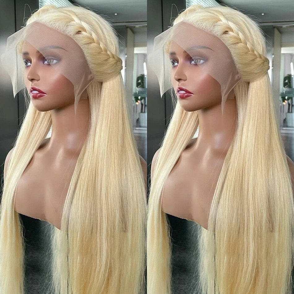 AILUXY 13x4 Lace Frontal 613 Blond Lisse Longue Perruque 100% Cheveux Humains