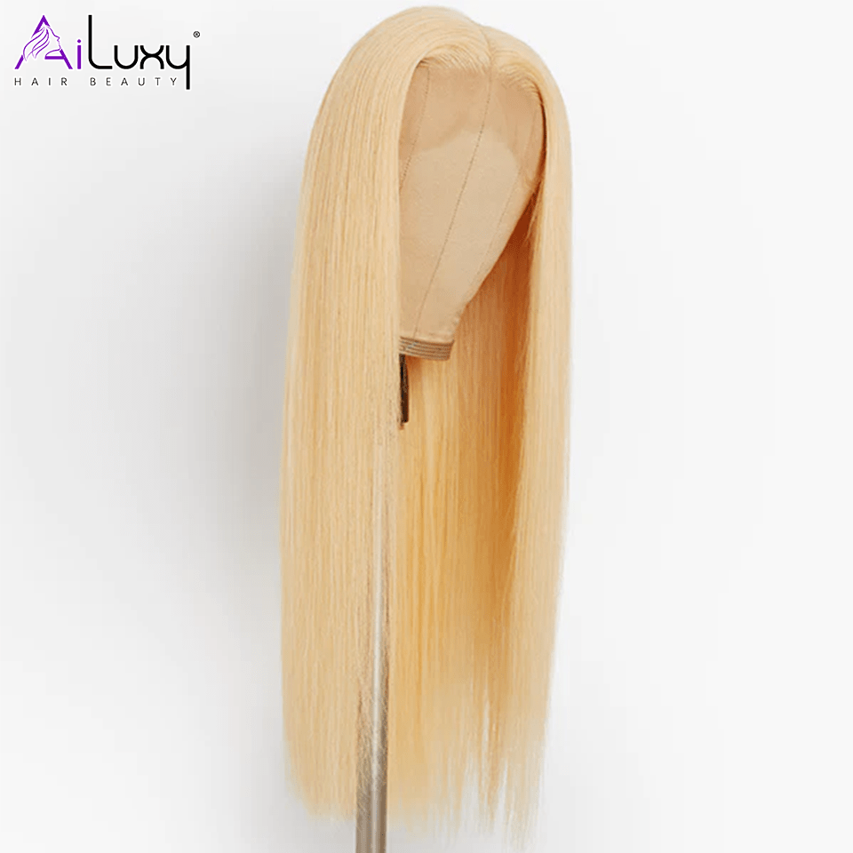 AILUXY 13x4 Lace Frontal 613 Blond Lisse Longue Perruque 100% Cheveux Humains