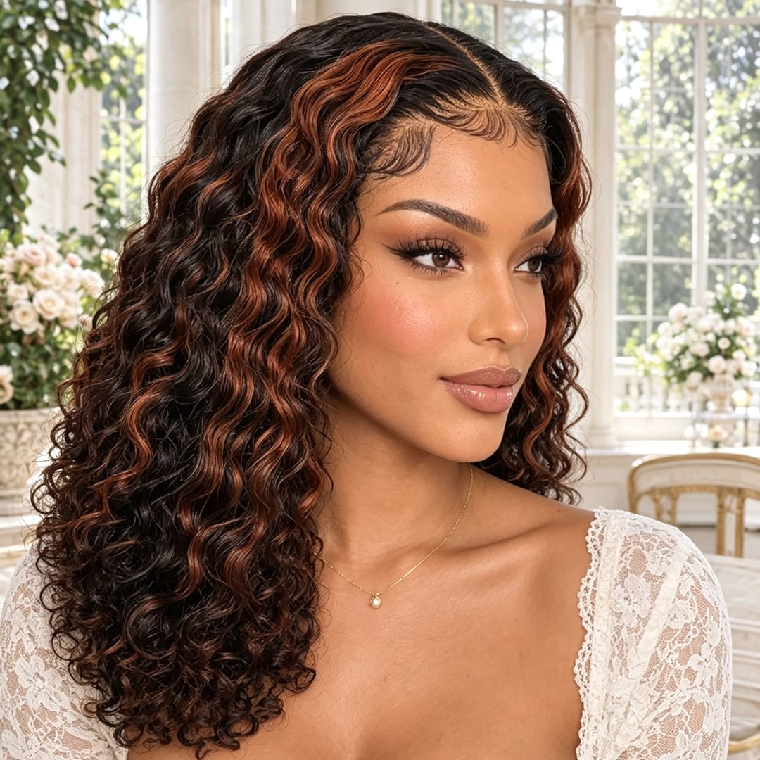 AILUXY 13x4 Lace Frontal Bob 200% densité Perruque Curly Courte Perruque 100% Cheveux Humains