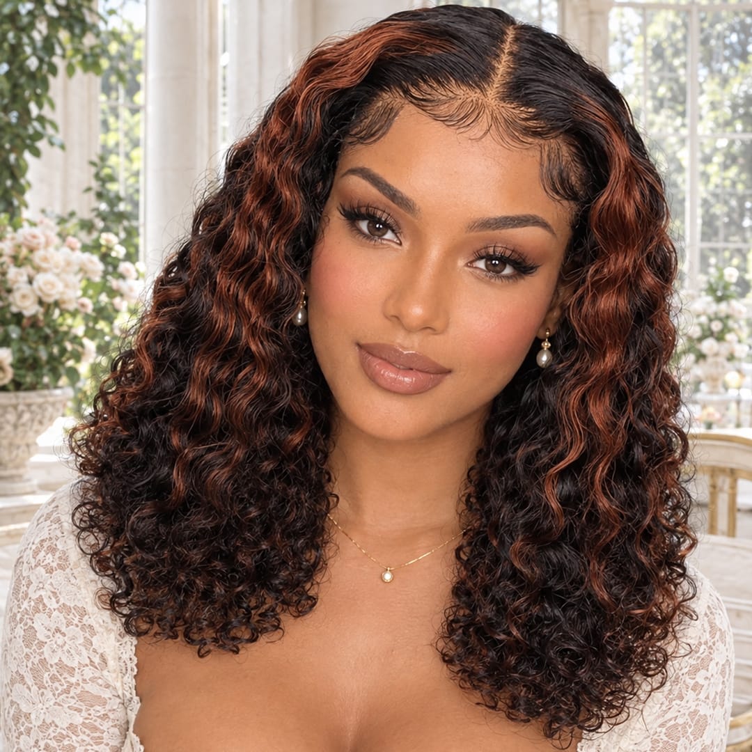 AILUXY 13x4 Lace Frontal Bob 200% densité Perruque Curly Courte Perruque 100% Cheveux Humains