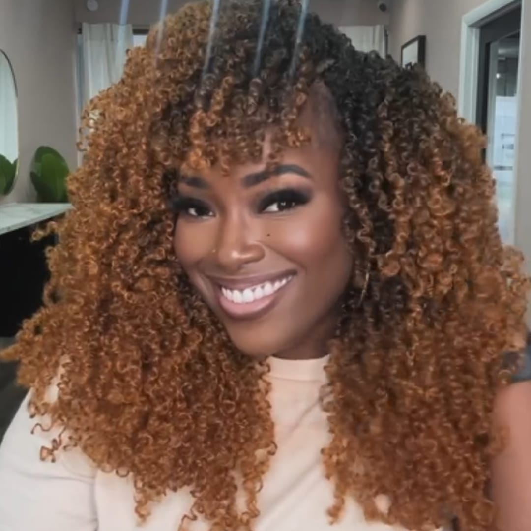 AILUXY 13x4 Lace Frontal Boucles Caramel Lumineuses, Volume Maximal Perruque Afro