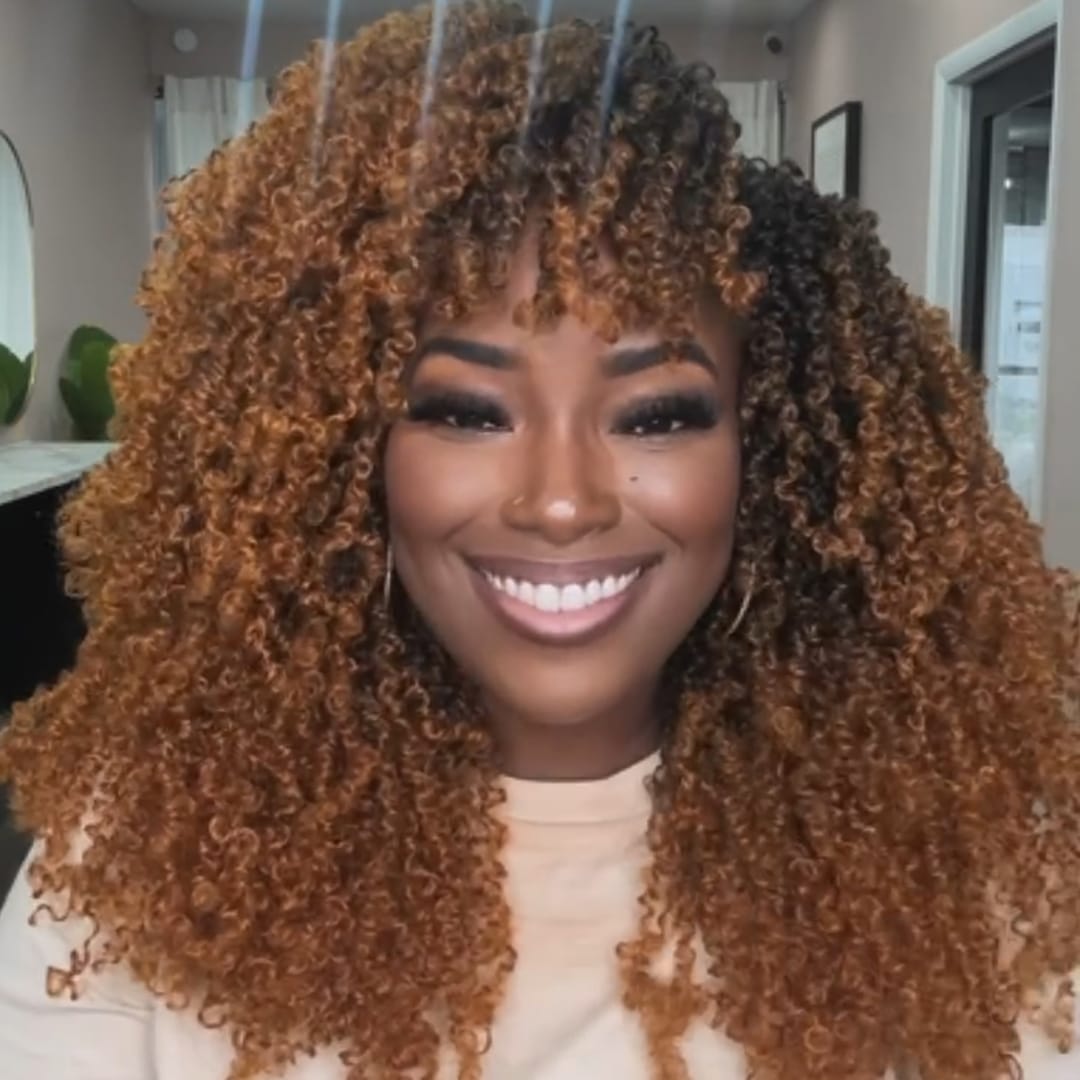 AILUXY 13x4 Lace Frontal Boucles Caramel Lumineuses, Volume Maximal Perruque Afro