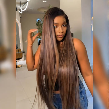 AILUXY 13x4 Lace Frontal couleur de surbrillance Des Perruques Qui Résistent à Tout