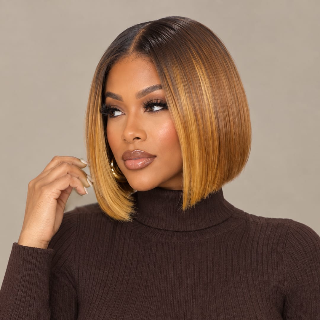 AILUXY 13x4 Lace Frontal EVA Bob Perruque 100% Cheveux Humains comme sur la vidéo 2 - 3 jours reçus+Un beau cadeau