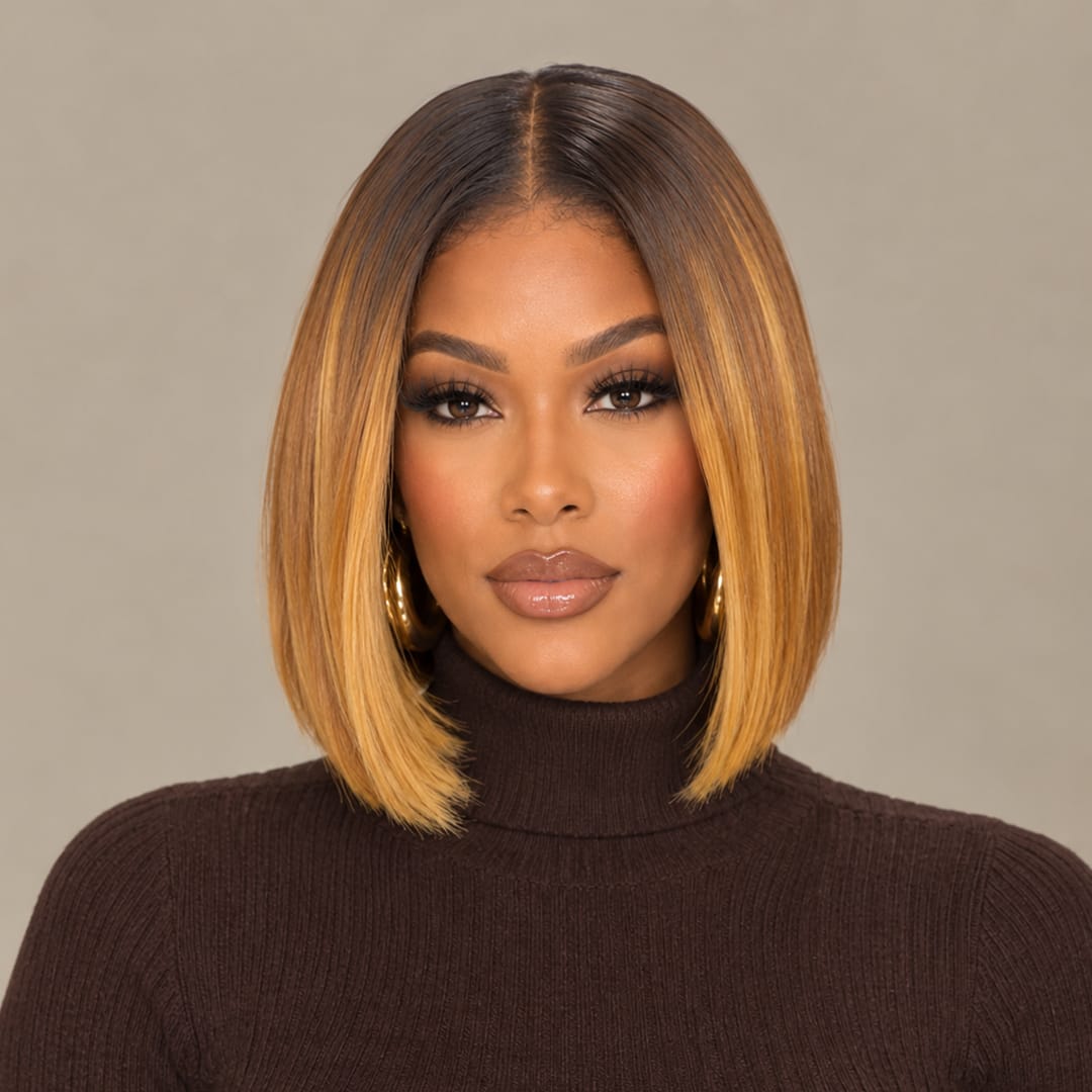 AILUXY 13x4 Lace Frontal EVA Bob Perruque 100% Cheveux Humains comme sur la vidéo 2 - 3 jours reçus+Un beau cadeau