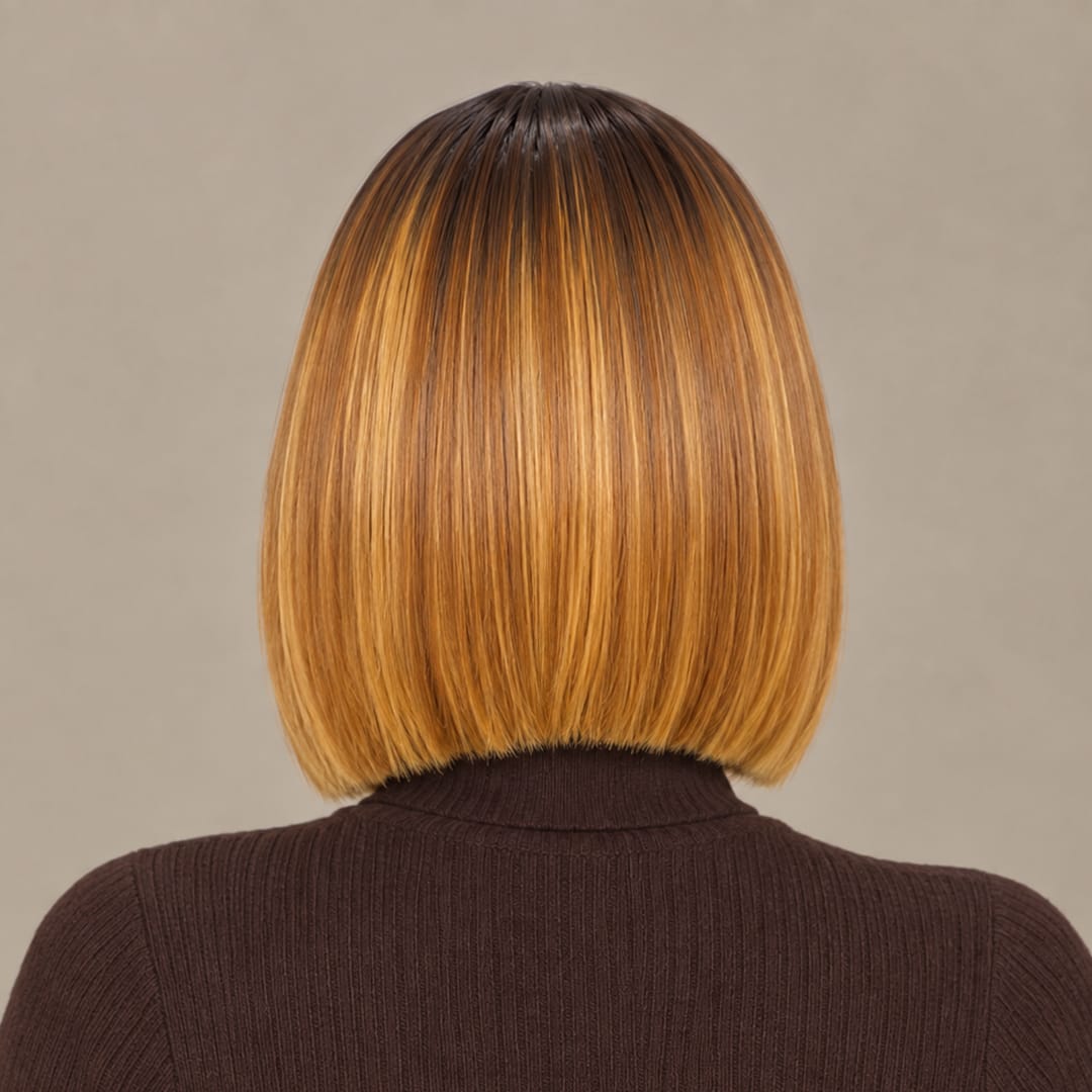 AILUXY 13x4 Lace Frontal EVA Bob Perruque 100% Cheveux Humains comme sur la vidéo 2 - 3 jours reçus+Un beau cadeau
