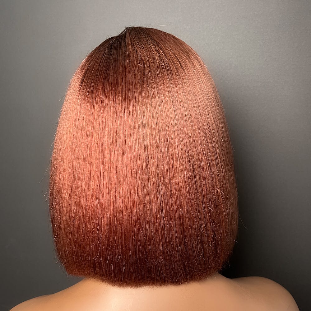 AILUXY 13x4 Lace Frontal  Lisse Bob Perruque 100% Cheveux Humains