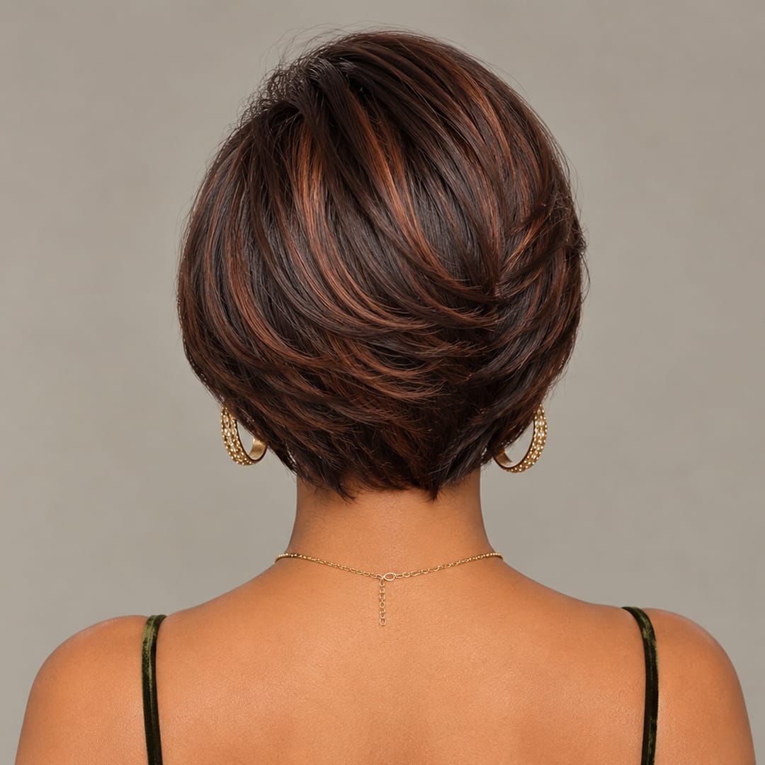 AILUXY 13x4 Lace Frontal Lisse JUJU Bob Perruque 100% Cheveux Humains comme sur la vidéo 2 - 3 jours reçus+Un beau cadeau