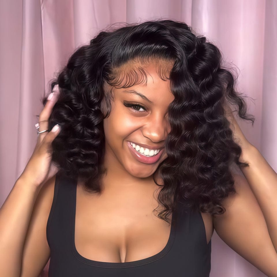 AILUXY 13x4 Lace Frontal Perruque Afro Kinky Curly Texture Naturelle Sublime