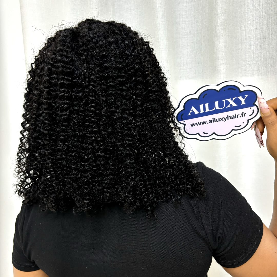 AILUXY 13x4 Lace Frontal Perruque Curly Courte Bouclée – nouvelles perruques avec une raie sur le côté identique à la vidéo