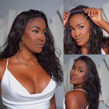 AILUXY 13x4 Lace Frontal Perruque ondulée Wavy Bob Perruque 100% Cheveux Humains comme sur la vidéo