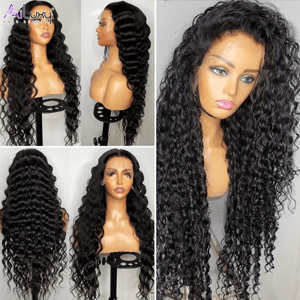 AILUXY 13x4 Lace Frontal Rose Wave Perruque  200% densité Vrais 100% Cheveux Humains comme sur la vidéo 2 - 3 jours reçus+Un beau cadeau