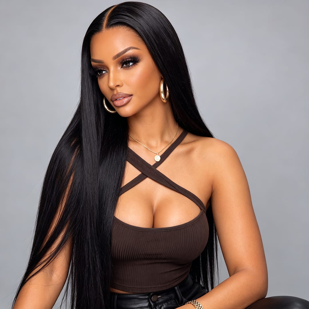 AILUXY 13x6 Lace Frontal Rejoice Perruque 200% densité Vrais Cheveux Humains perruques cheveux naturels de qualité comme sur la vidéo 2 - 3 jours reçus+Un beau cadeau