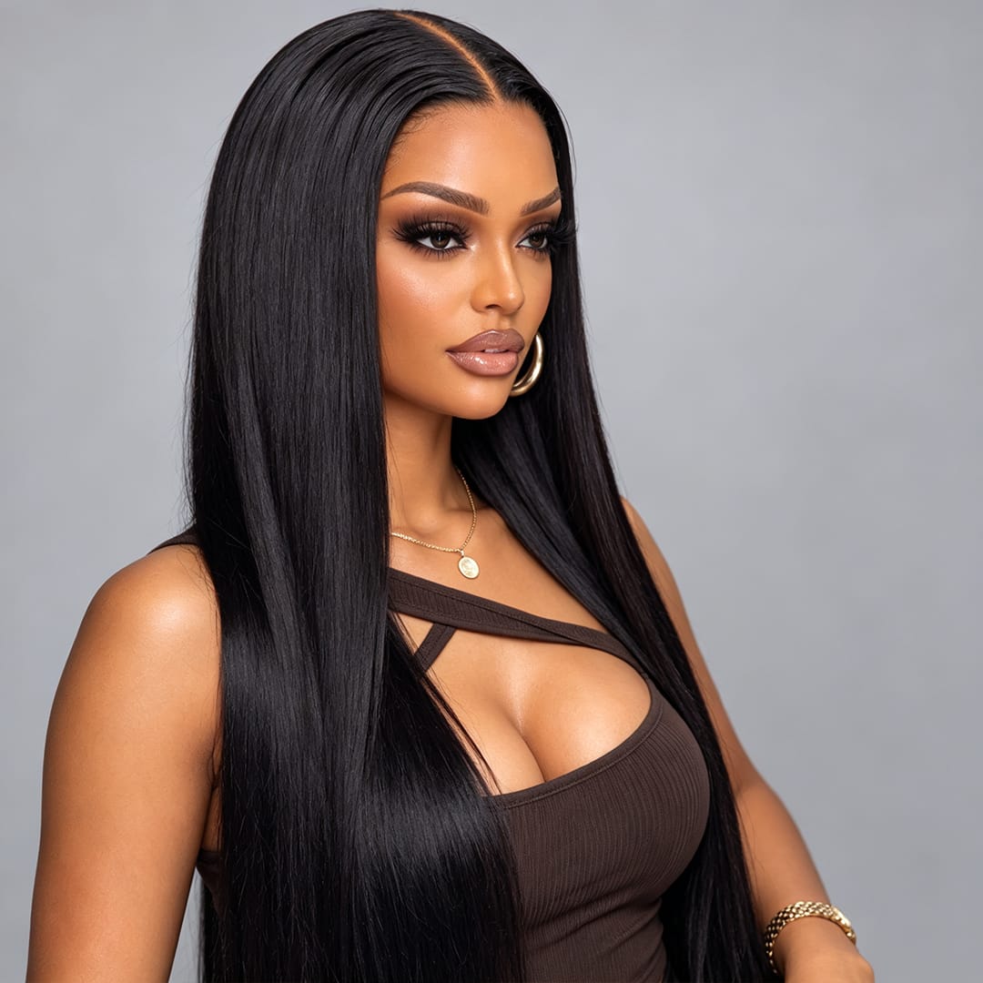 AILUXY 13x6 Lace Frontal Rejoice Perruque 200% densité Vrais Cheveux Humains perruques cheveux naturels de qualité comme sur la vidéo 2 - 3 jours reçus+Un beau cadeau