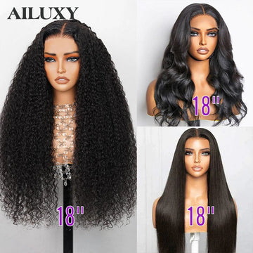 AILUXY 3 Perruque COMBO | Dentelle closure 4x4 cheveux humains vietnamiens