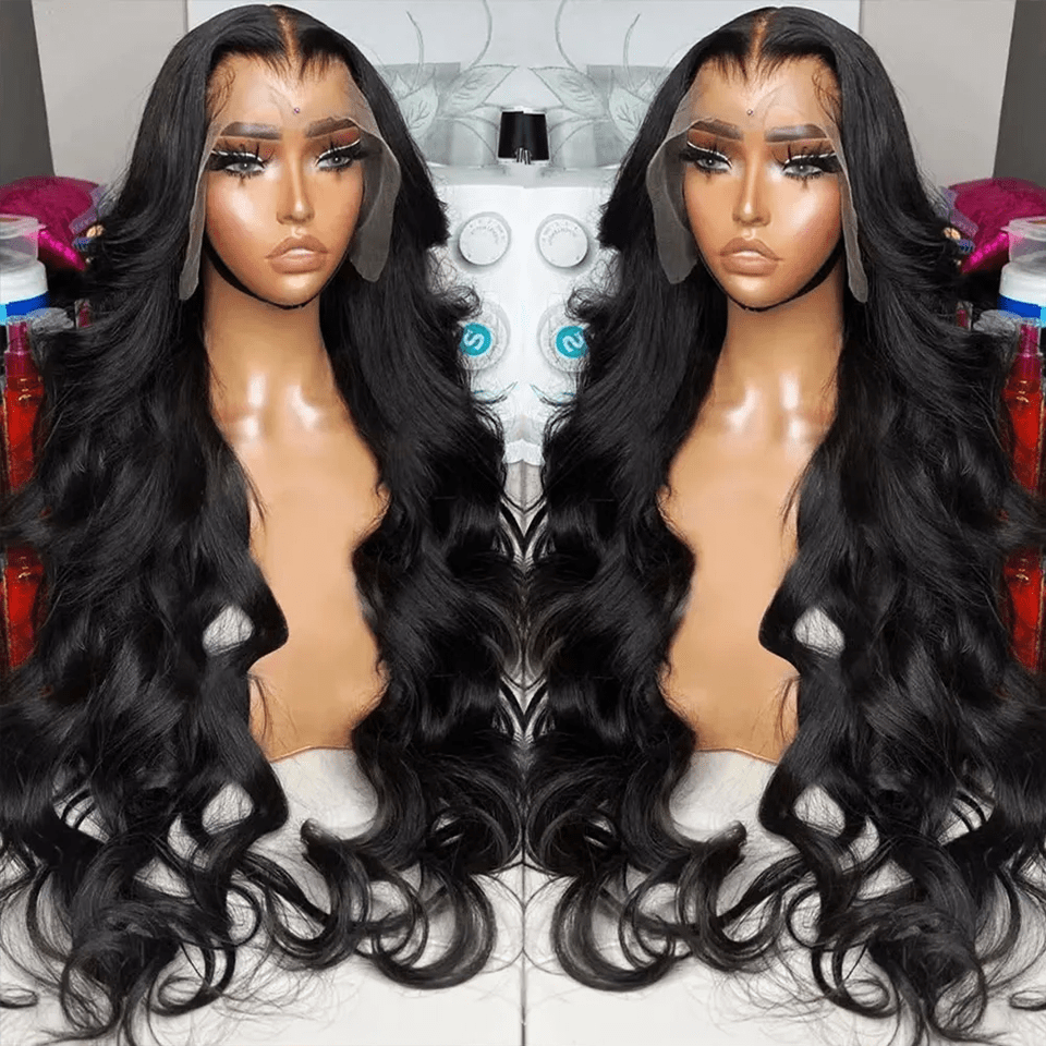 AILUXY 4x4 Lace Body Wave Longue Noir Perruque 200% densité  100% Cheveux Humains Je voudrais comme sur la vidéo 2 - 3 jours reçus+Un beau cadeau
