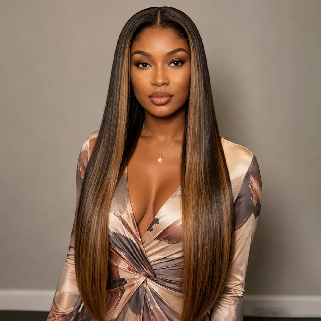 AILUXY 4x4 Lace closure Perruque super belle 200% densité perruque Tulipes femme  100% Cheveux Humains comme sur la vidéo 2 - 3 jours reçus+Un beau cadeau