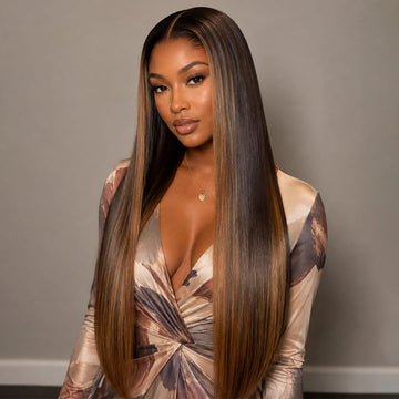 AILUXY 4x4 Lace closure Perruque super belle 200% densité perruque Tulipes femme  100% Cheveux Humains comme sur la vidéo 2 - 3 jours reçus+Un beau cadeau