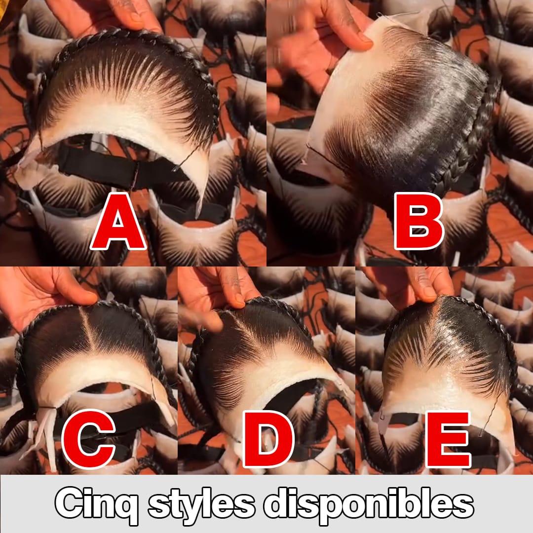 AILUXY 5 Styles Disponibles ! Perruque Lace avec Tresses - Ligne de Cheveux Pré