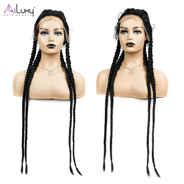 AILUXY Braid Perruque 100% Cheveux Humains