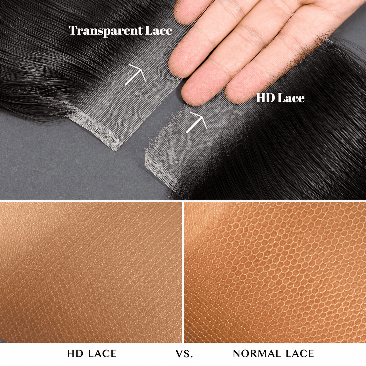 AILUXY Cheveux  4x4/5x5 HD Lace Closure Lisse Dentelle Invisible 100% Cheveux Humains