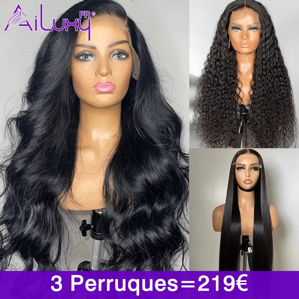 AILUXY Ensemble de 3 Perruques =219€ | Fermeture en dentelle 13x4, cheveux naturels