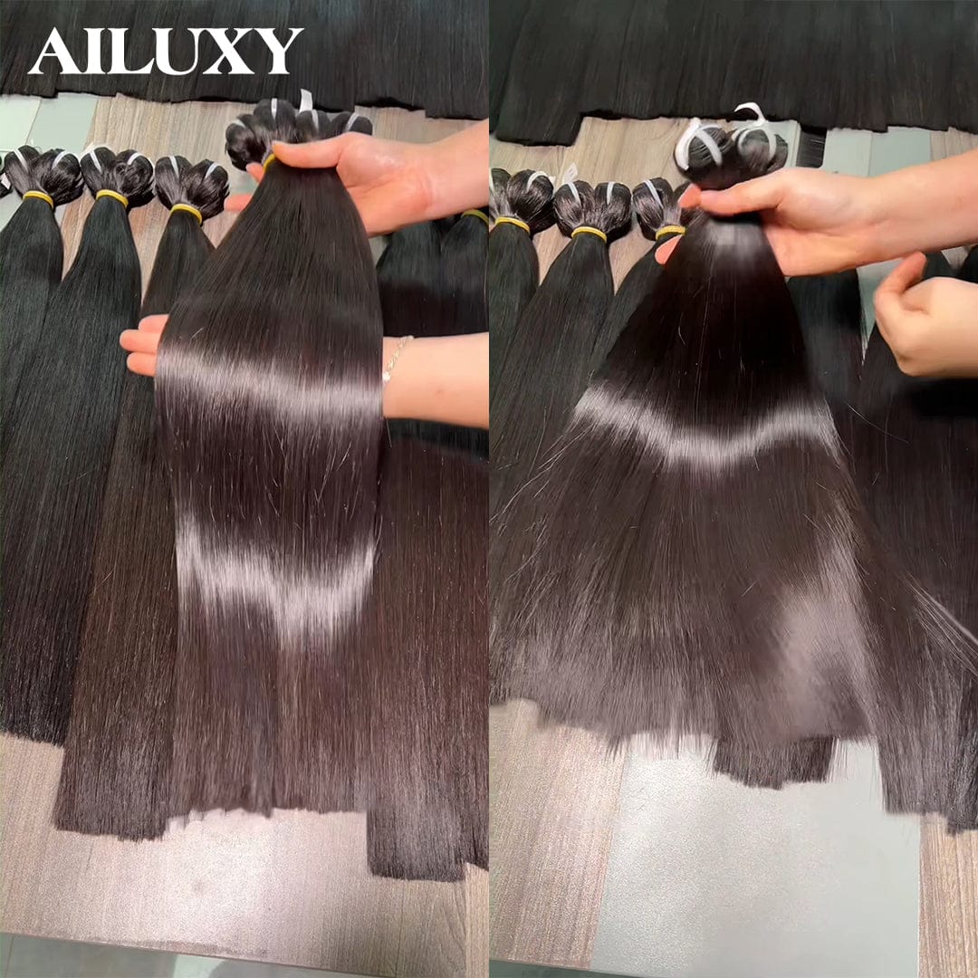 AILUXY Extension de cheveux vietnamiens vierges - Texture lisse et brillante pour un look naturel