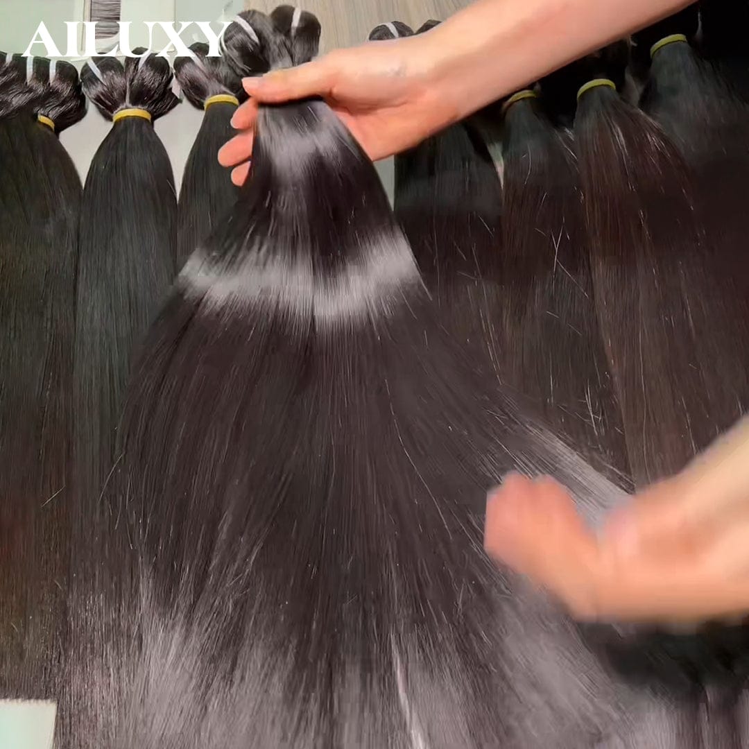 AILUXY Extension de cheveux vietnamiens vierges - Texture lisse et brillante pour un look naturel