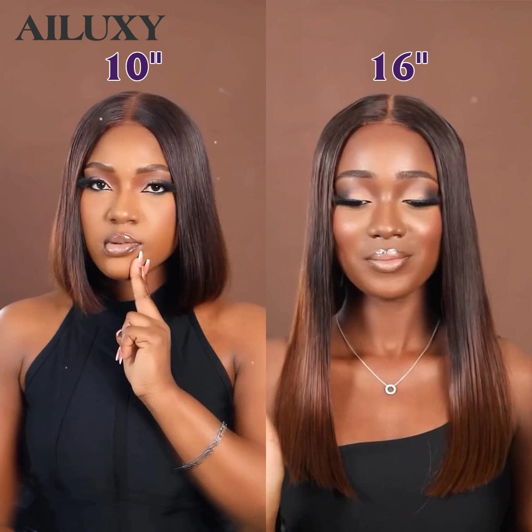 AILUXY Perruque 2x6 Lace Customisée - Lisse Rayures Droites 3.0