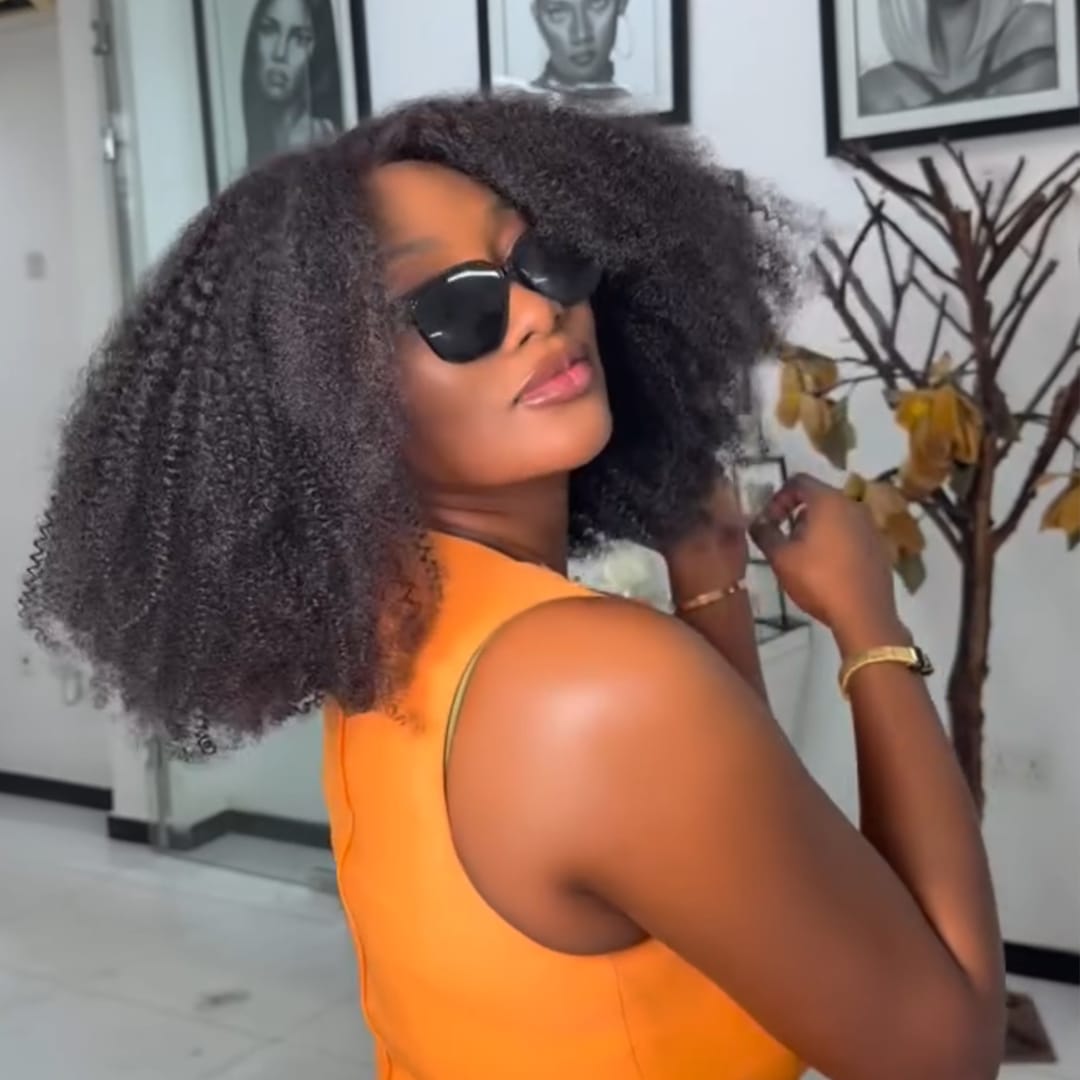 AILUXY Perruque afro Curly 250%dedensite 4x4 lace Design unique 100% Cheveux Humains qualité supérieure, avec une dentelle HD presque invisible.