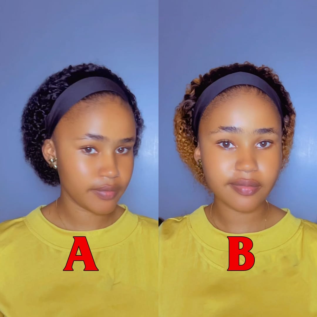 AILUXY Perruque Bandeau à Boucles Noir uni ou Mèches Caramel, Votre Nouveau Look Instantané