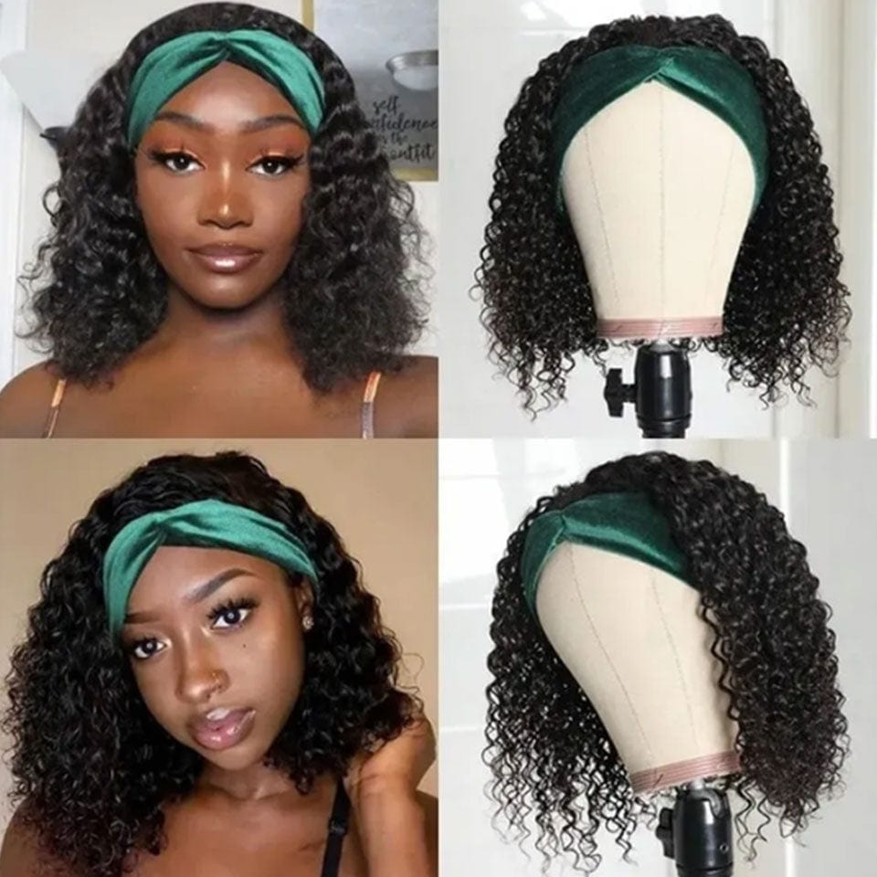 AILUXY Perruque Bandeau courte à petits bouclés – Look naturel et volumineux, légère et sans chaleur pour l'été