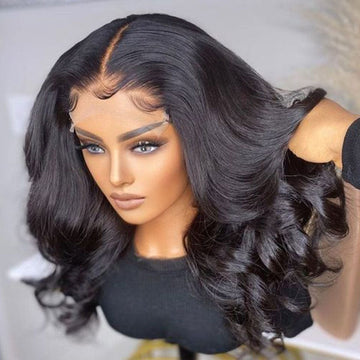 AILUXY Perruque Body Wave courte 4x4 Lace Closure | Style naturel et moderne