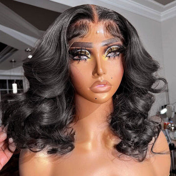 AILUXY Perruque Body Wave courte 4x4 Lace Closure | Style naturel et moderne