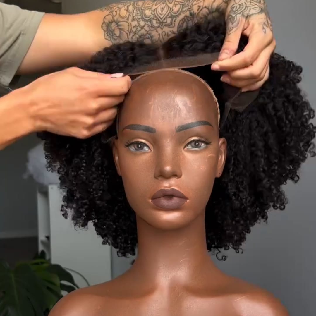 AILUXY Perruque Bouclée Afro 100% Cheveux Humains, Rendu Ultra-réaliste