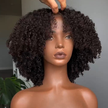 AILUXY Perruque Bouclée Afro 100% Cheveux Humains, Rendu Ultra-réaliste