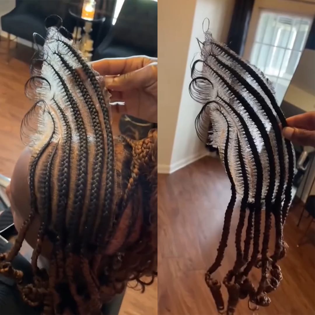 AILUXY Perruque frontale noir en dentelle transparente 13X6 avec tresses et effet naturel
