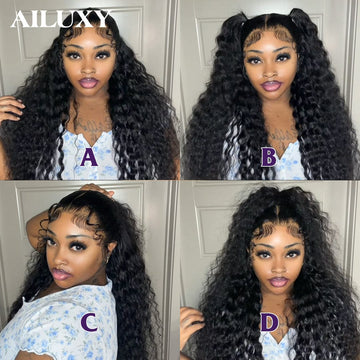 AILUXY Perruque Lace Front 13x4 Humaine Bouclée Profonde – Cheveux 100% Naturels pour un Look Glamour