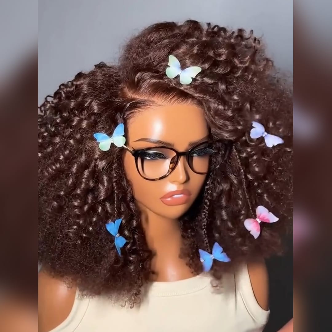 AILUXY Perruque lace front Afro Curls Volumineux,Boucles Profondes, pas de Frisottis, Entretien Facile