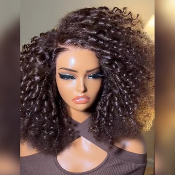 AILUXY Perruque lace front Afro Curls Volumineux,Boucles Profondes, pas de Frisottis, Entretien Facile