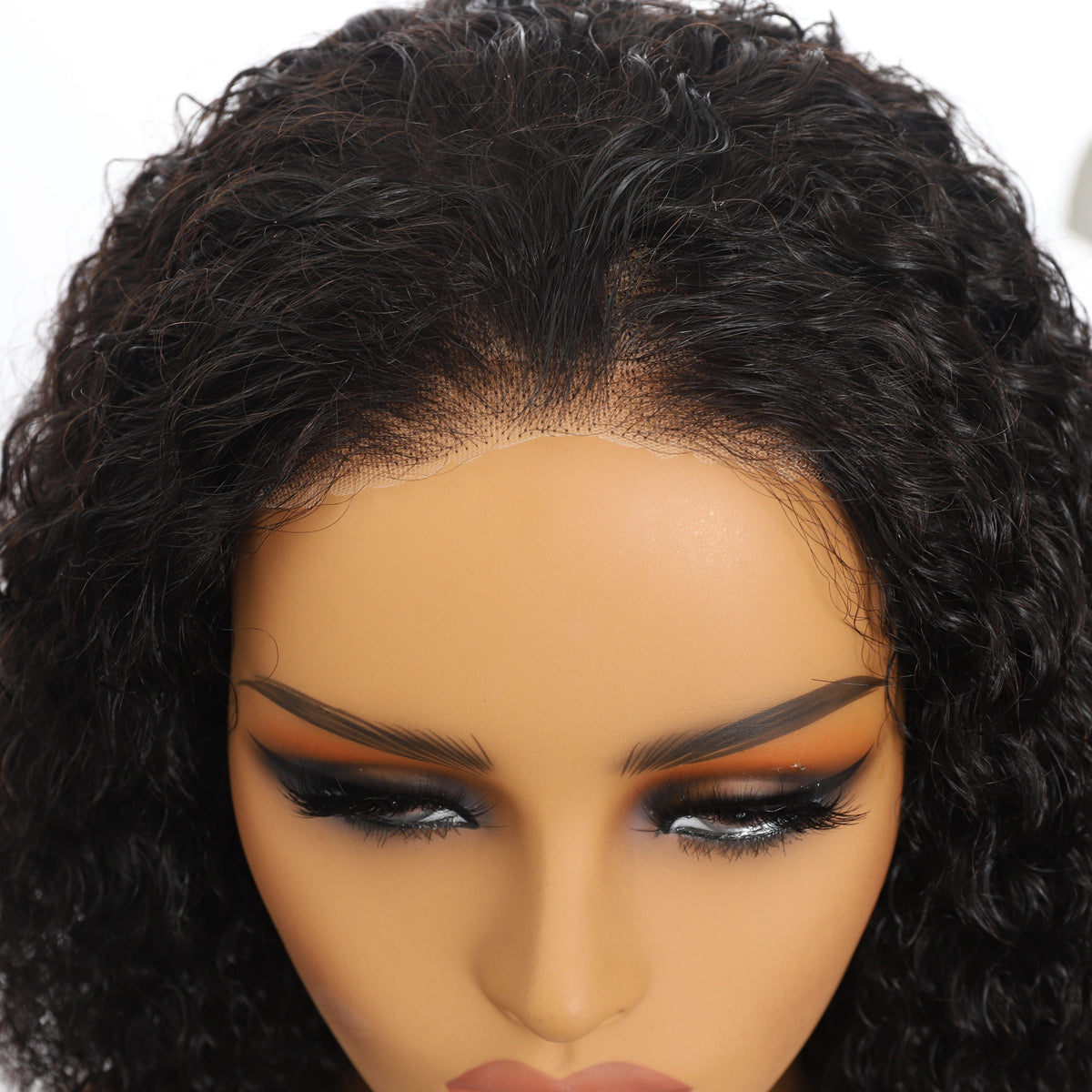 AILUXY Perruque Sans Colle 4x4 Lace Frontal Perruque Curly Vrais Cheveux Humains