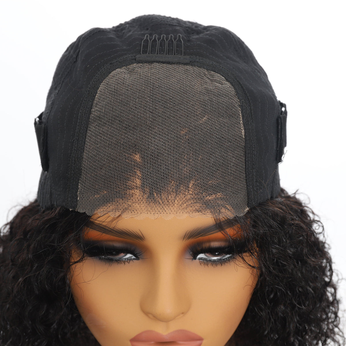 AILUXY Perruque Sans Colle 4x4 Lace Frontal Perruque Curly Vrais Cheveux Humains