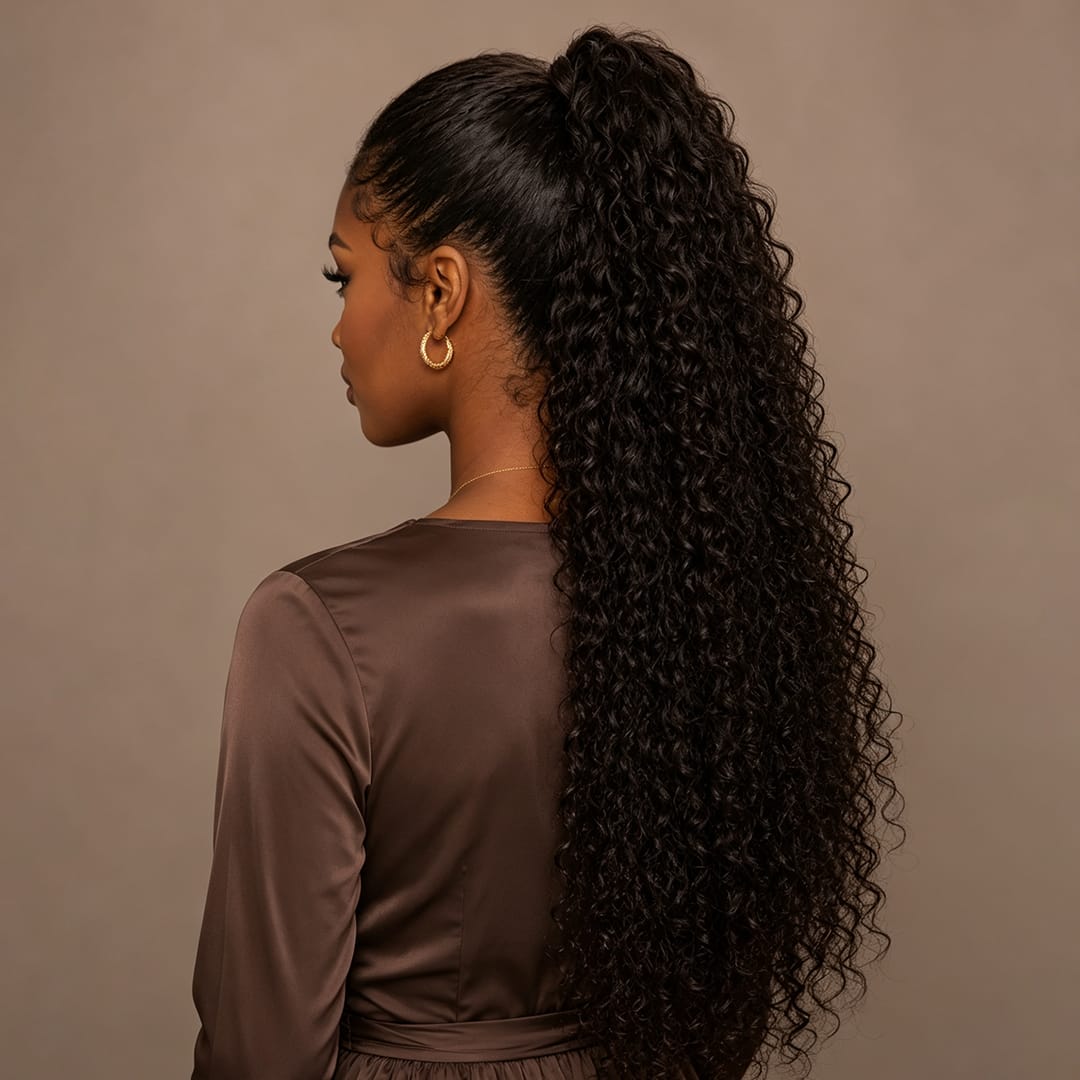 AILUXY Perruque Sans Colle 4x4 Lace Frontal Perruque Curly Vrais Cheveux Humains