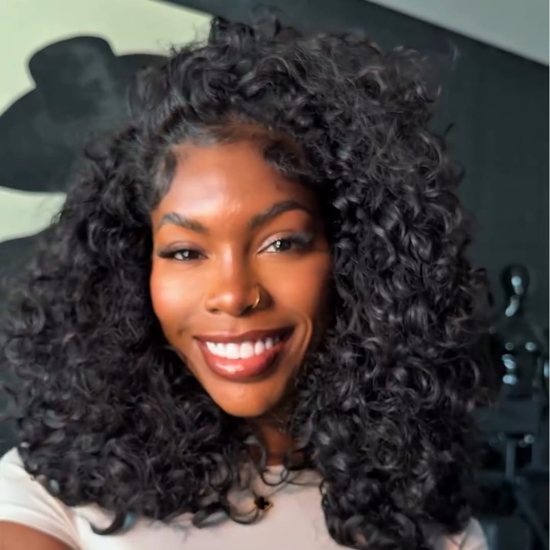 AILUXY Perruque Semi‑Machine Couleur Naturelle, Petites Boucles Crépues, Rendu Ultra‑Naturel