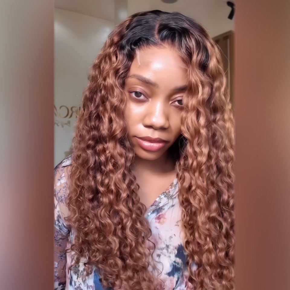 AILUXY Perruques 1BT4 Perruque BOUCLÉ populaire de qualité supérieure 100 % cheveux humains