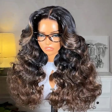 AILUXY Perruques Luxueuses Vagues luxueuses – Le brun qui fait sensation