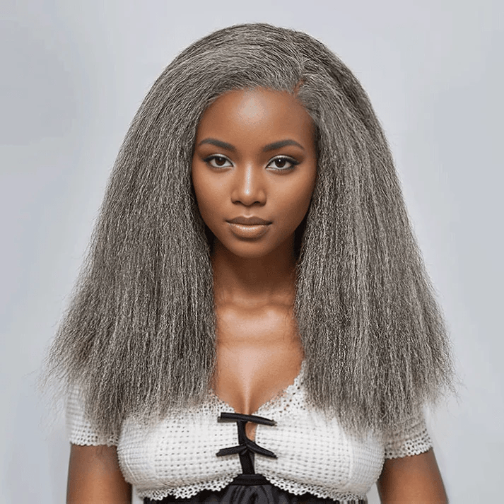 AILUXY  Silver Perruque 100% Cheveux Humains